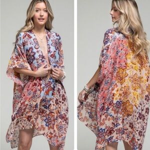 Boho Floral Cover Up Kimono
